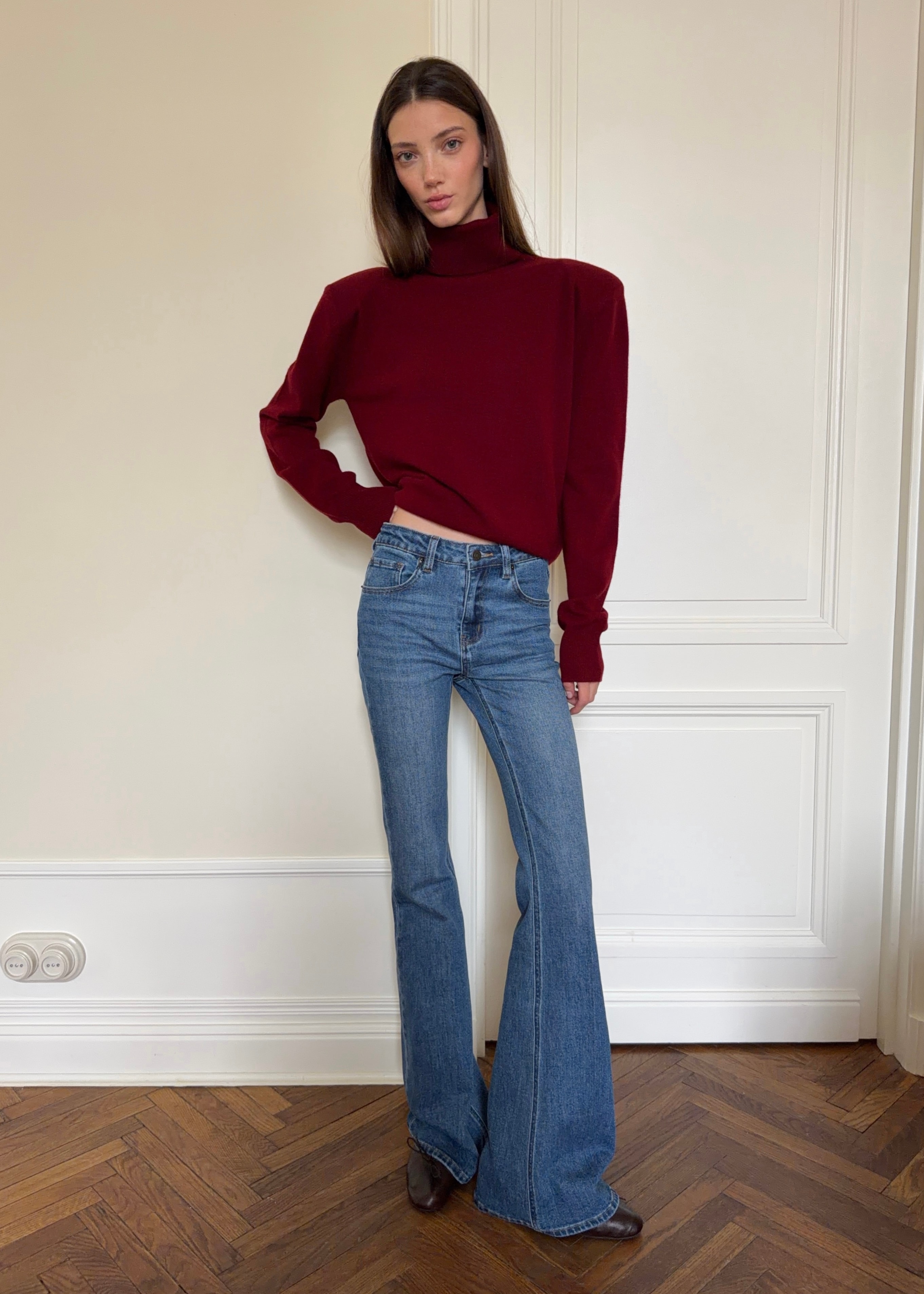 Джинсы клёш Long Legs винтажный голубой