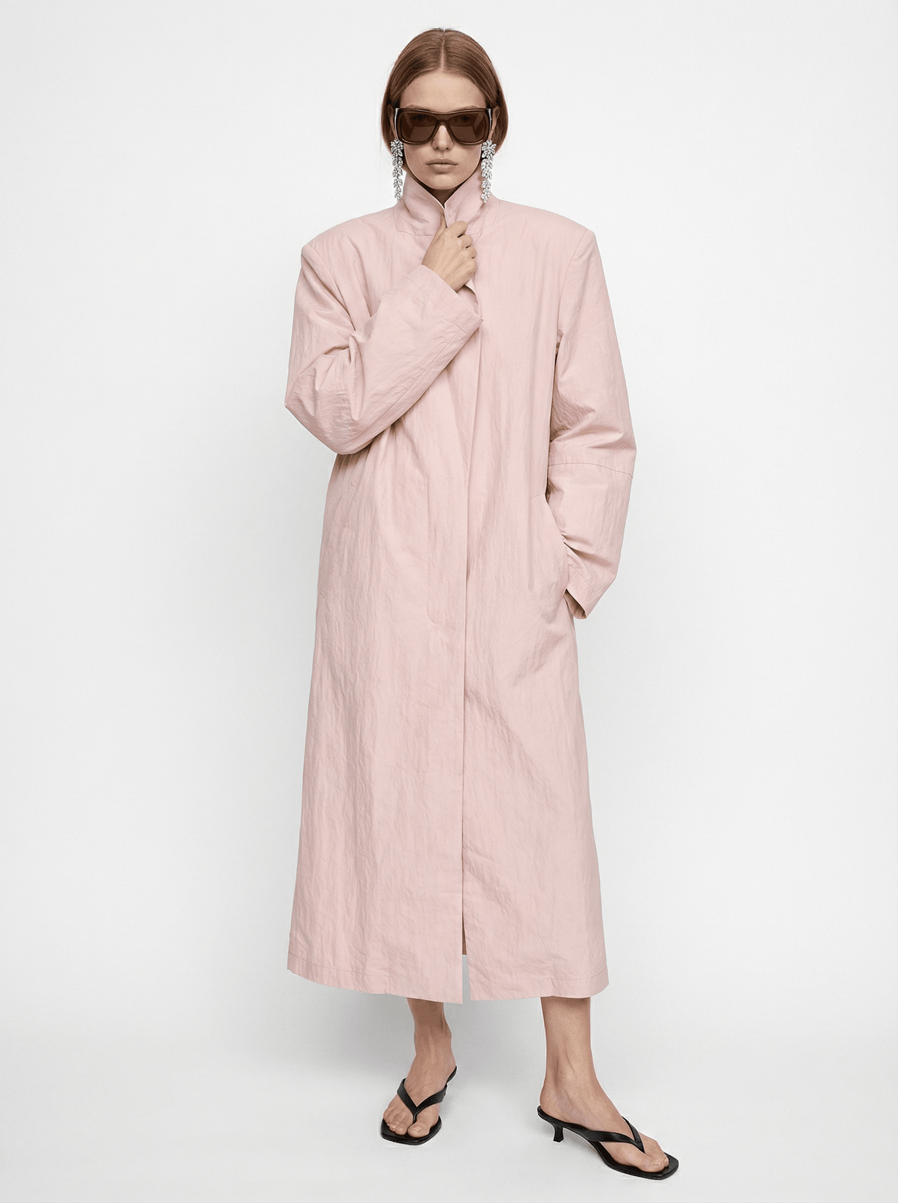 Тренч прямого кроя с лацканами