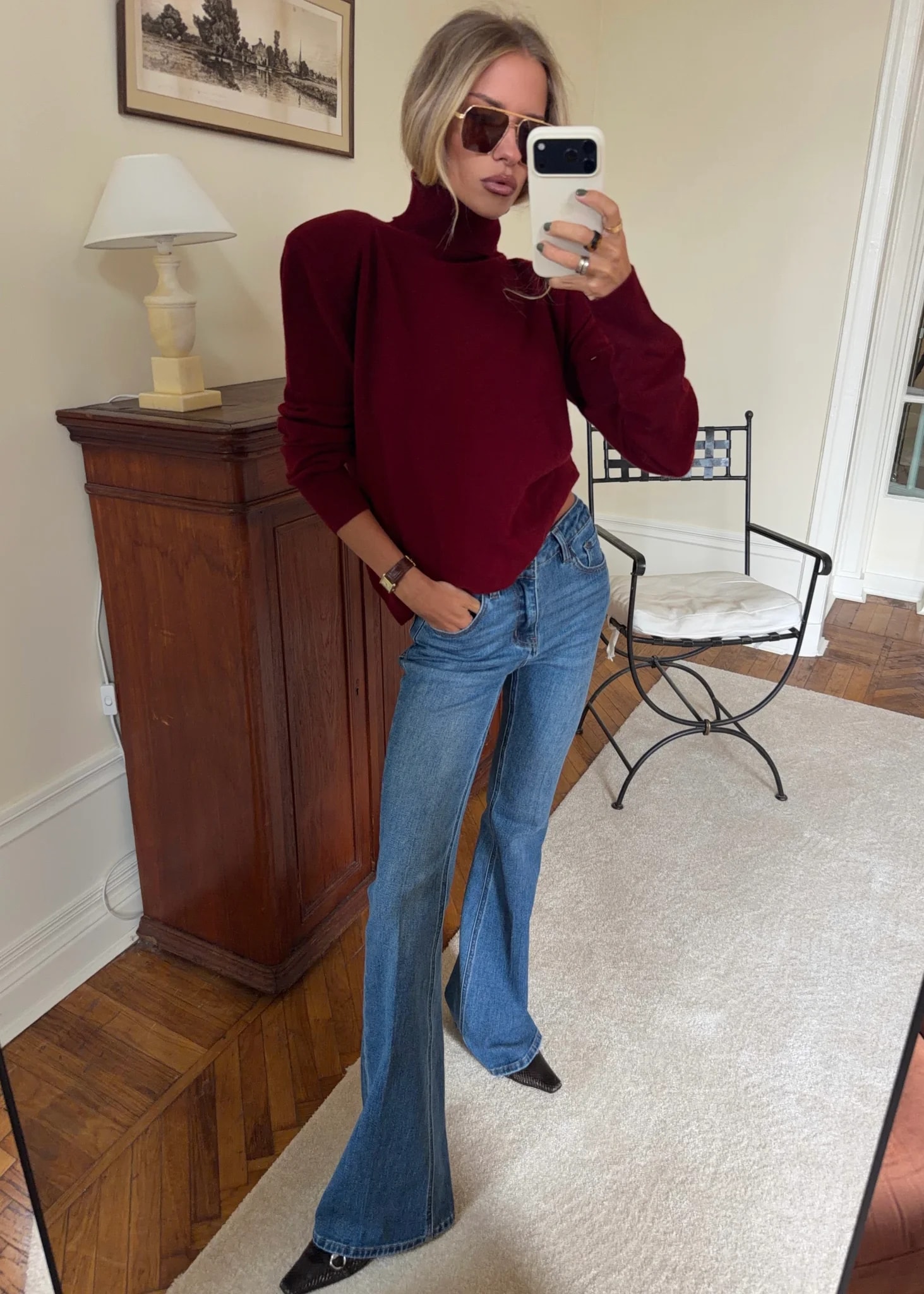 Джинсы клёш Long Legs винтажный голубой