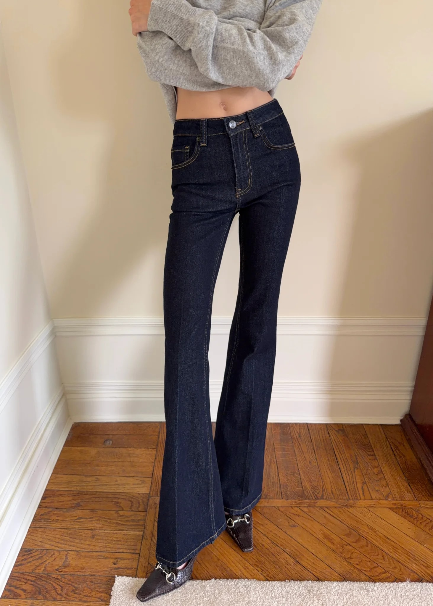 Джинсы клёш Long Legs темный индиго